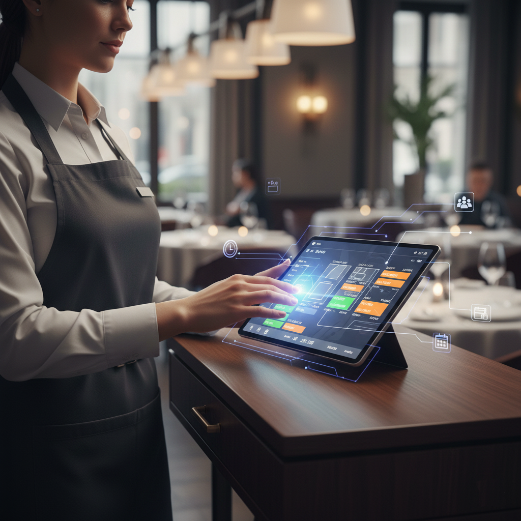 Server using reservation and table management tablet