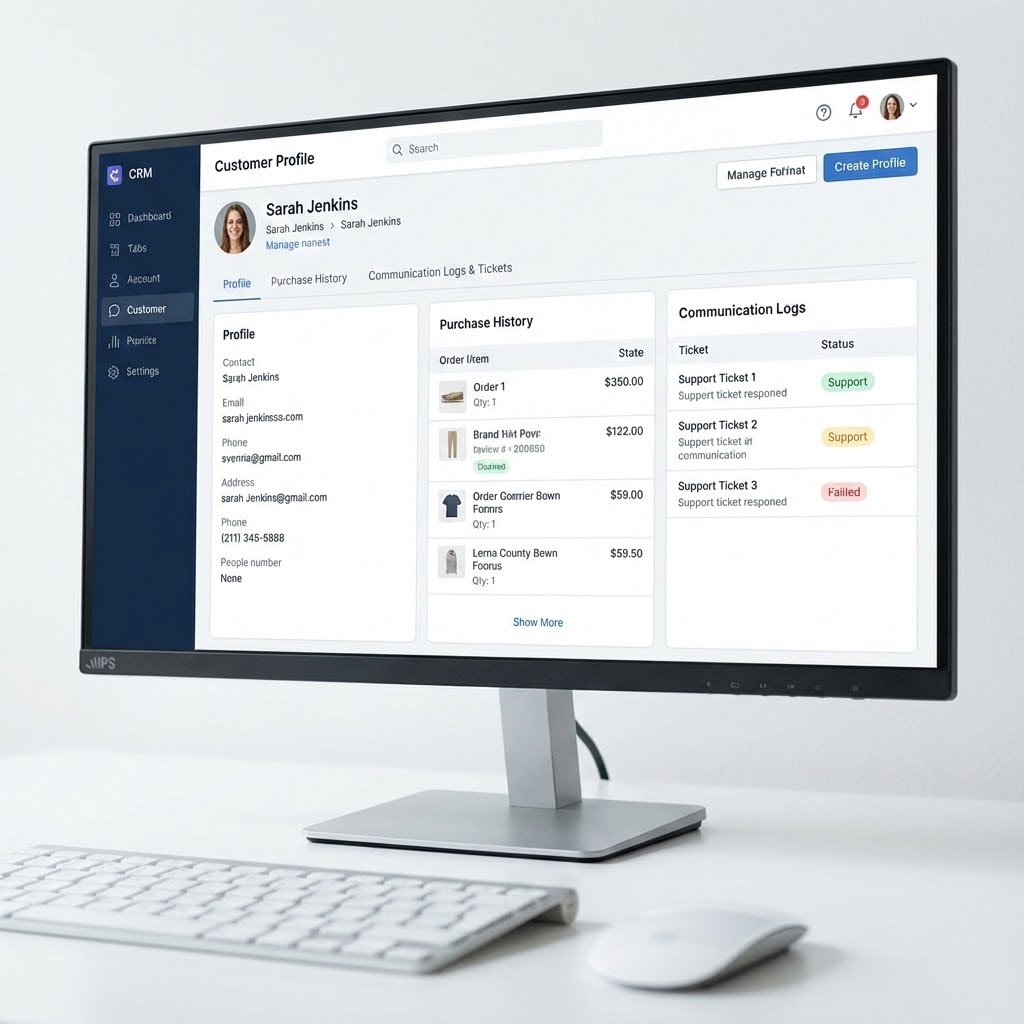 Integrated CRM and ticket tracking system